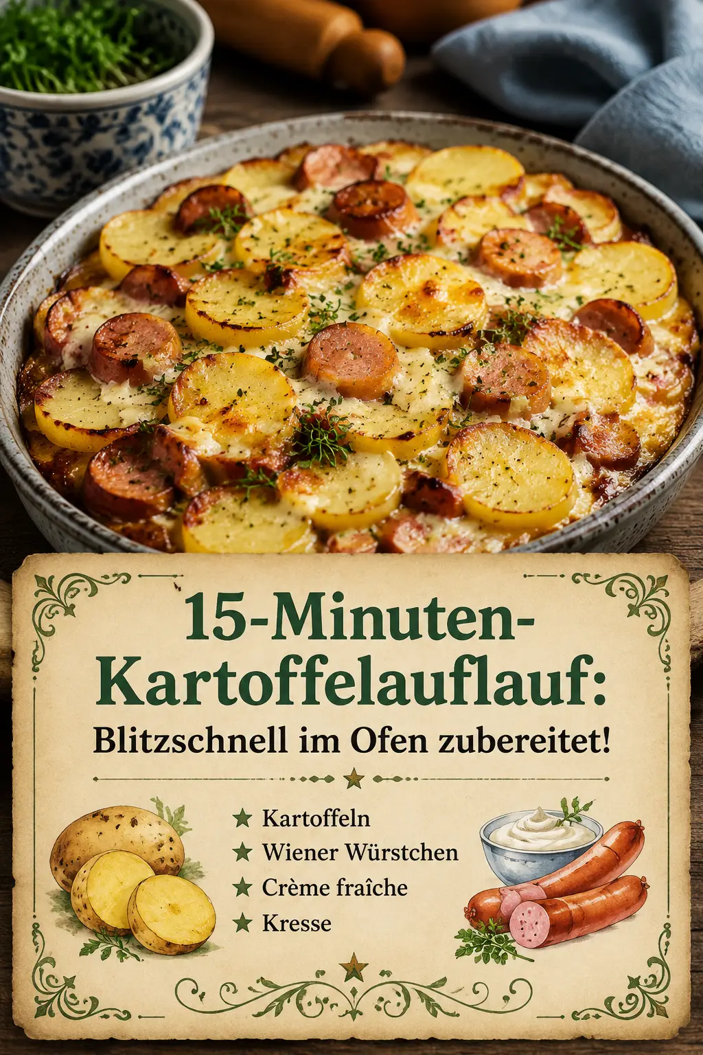 15-Minuten-Kartoffelauflauf: Blitzschnell im Ofen zubereitet!