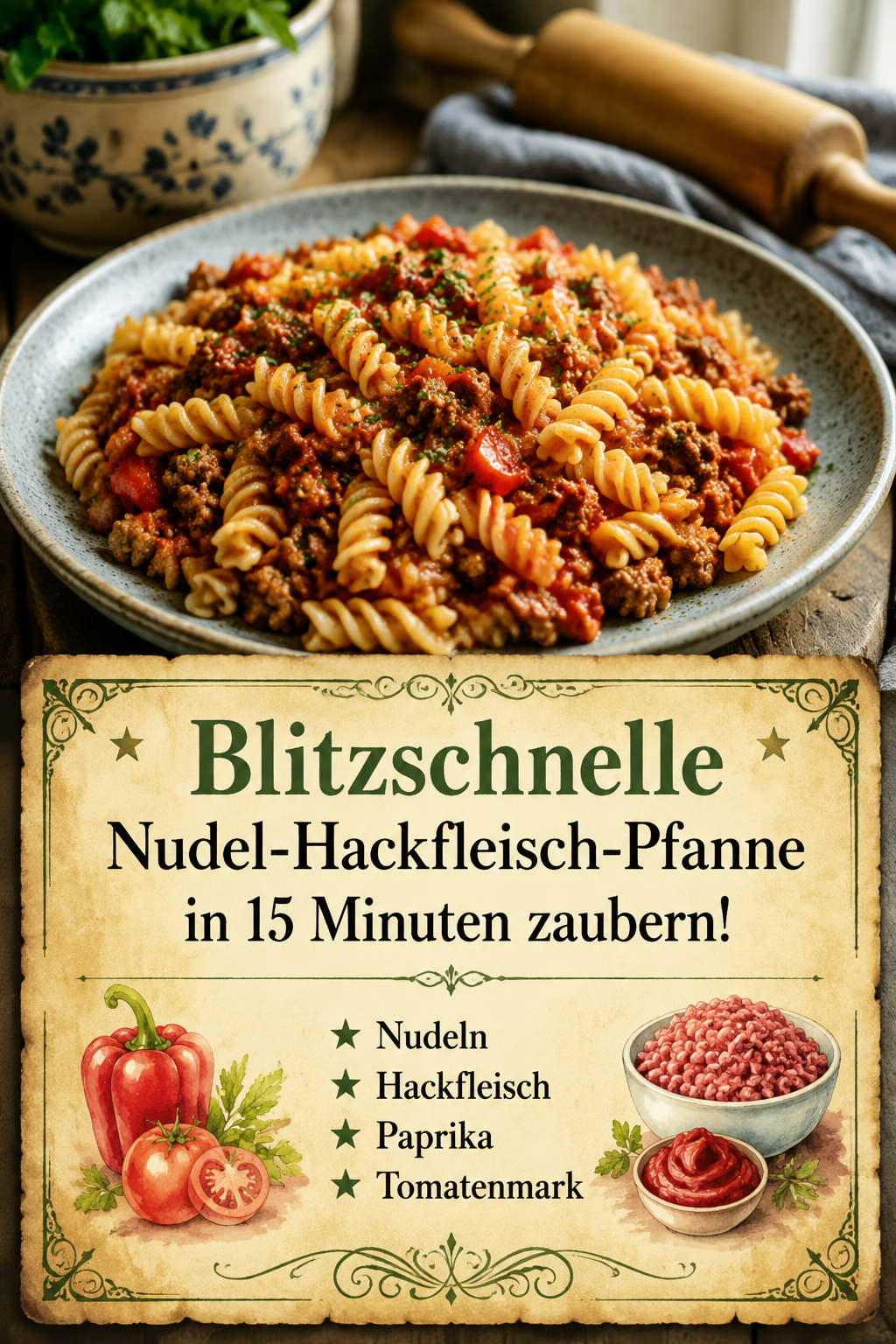 Blitzschnelle Nudel-Hackfleisch-Pfanne in 15 Minuten zaubern!