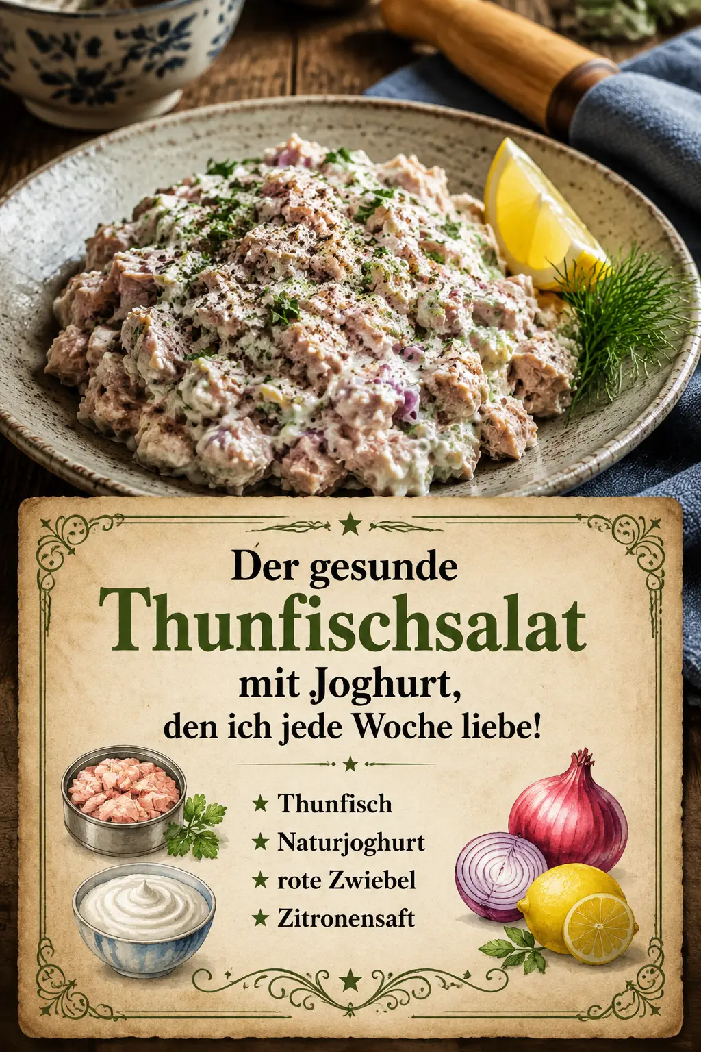 Der gesunde Thunfischsalat mit Joghurt, den ich jede Woche liebe!