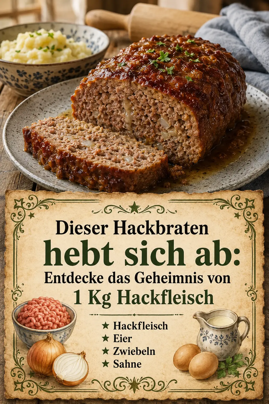 Dieser Hackbraten hebt sich ab: Entdecke das Geheimnis von 1 Kg Hackfleisch