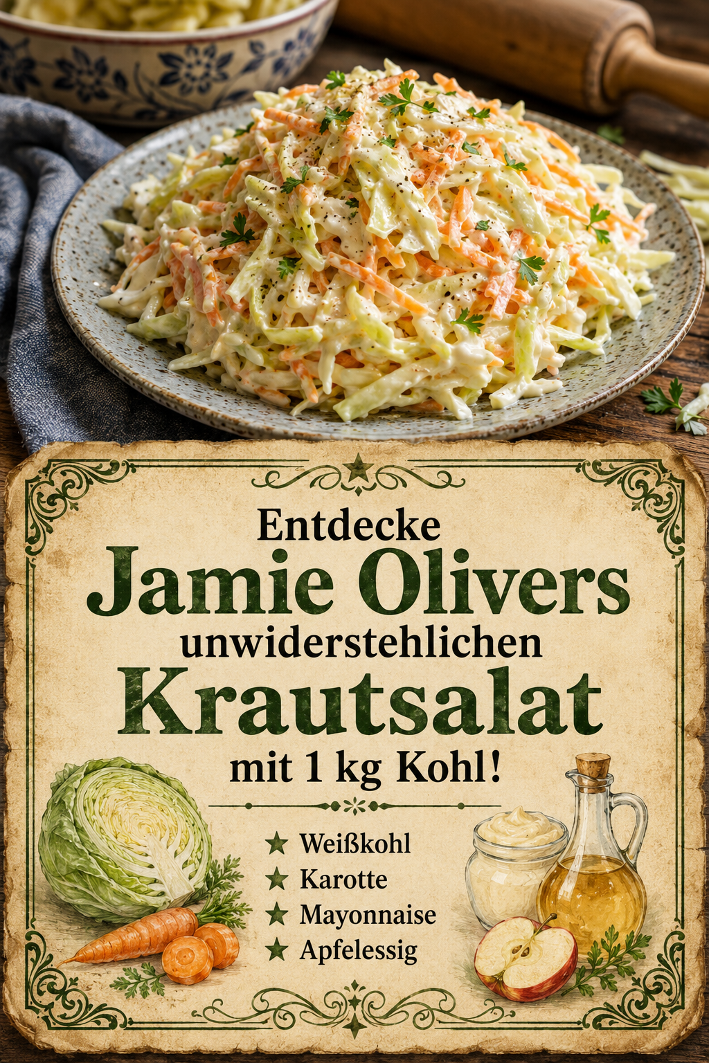 Entdecke Jamie Olivers unwiderstehlichen Krautsalat mit 1 kg Kohl!