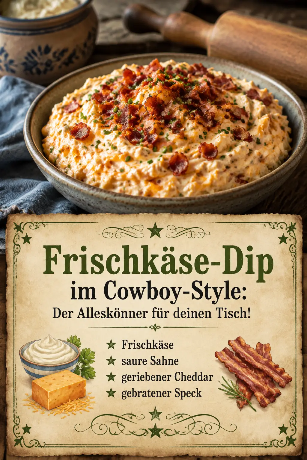 Frischkäse-Dip im Cowboy-Style: Der Alleskönner für deinen Tisch!