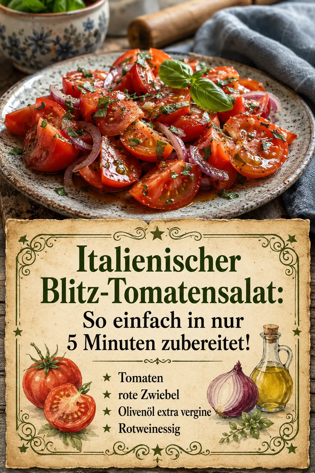 Italienischer Blitz-Tomatensalat: So einfach in nur 5 Minuten zubereitet!
