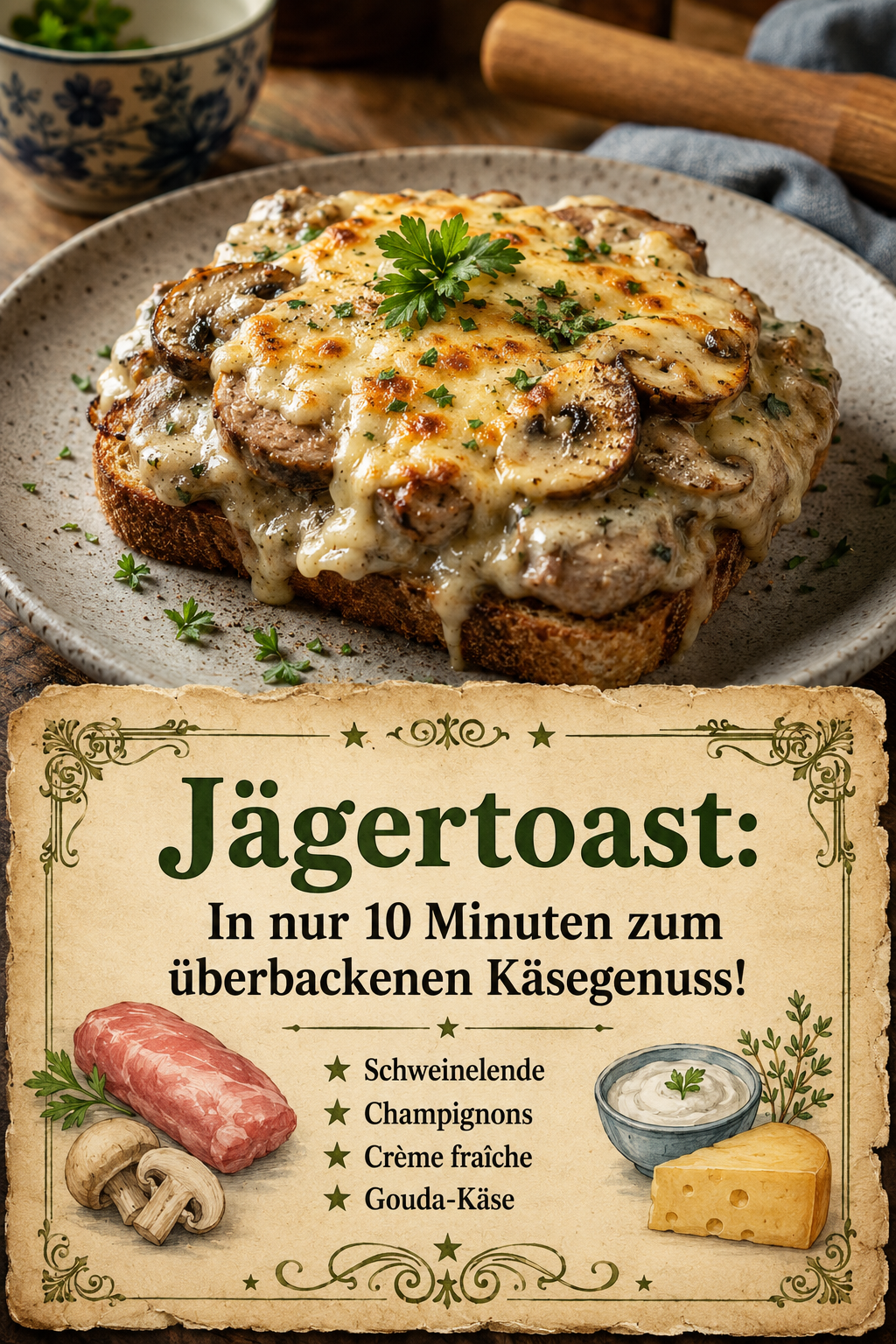 Jägertoast: In nur 10 Minuten zum überbackenen Käsegenuss!