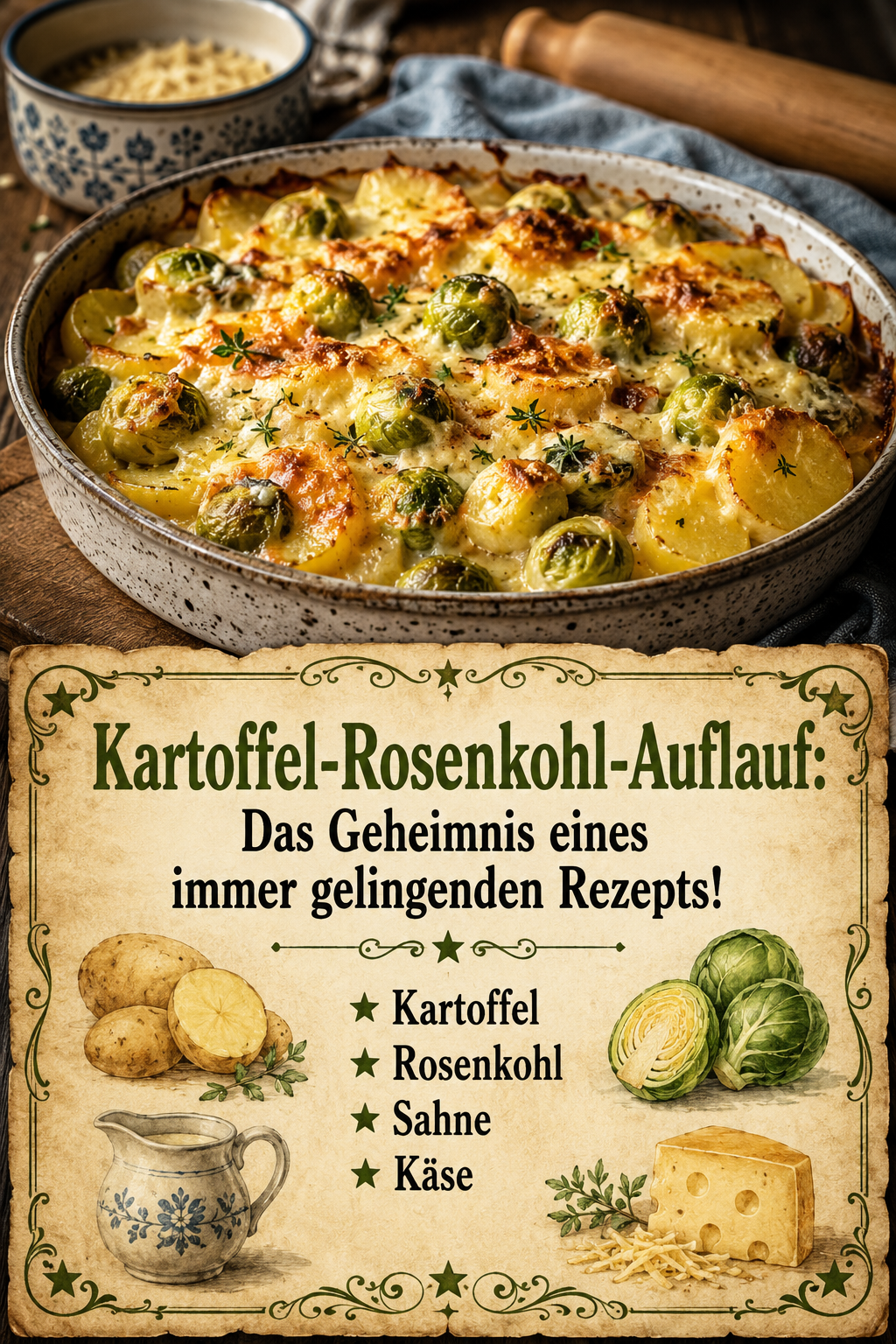 Kartoffel-Rosenkohl-Auflauf: Das Geheimnis eines immer gelingenden Rezepts!