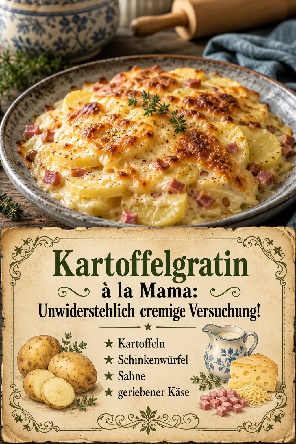 Kartoffelgratin à la Mama: Unwiderstehlich cremige Versuchung!