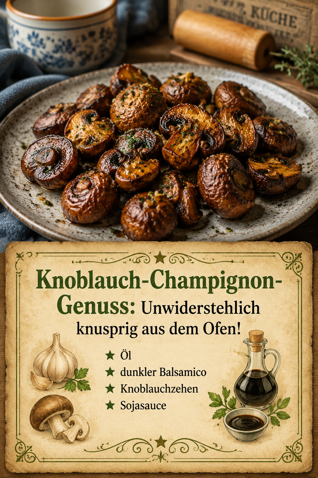 Knoblauch-Champignon-Genuss: Unwiderstehlich knusprig aus dem Ofen!