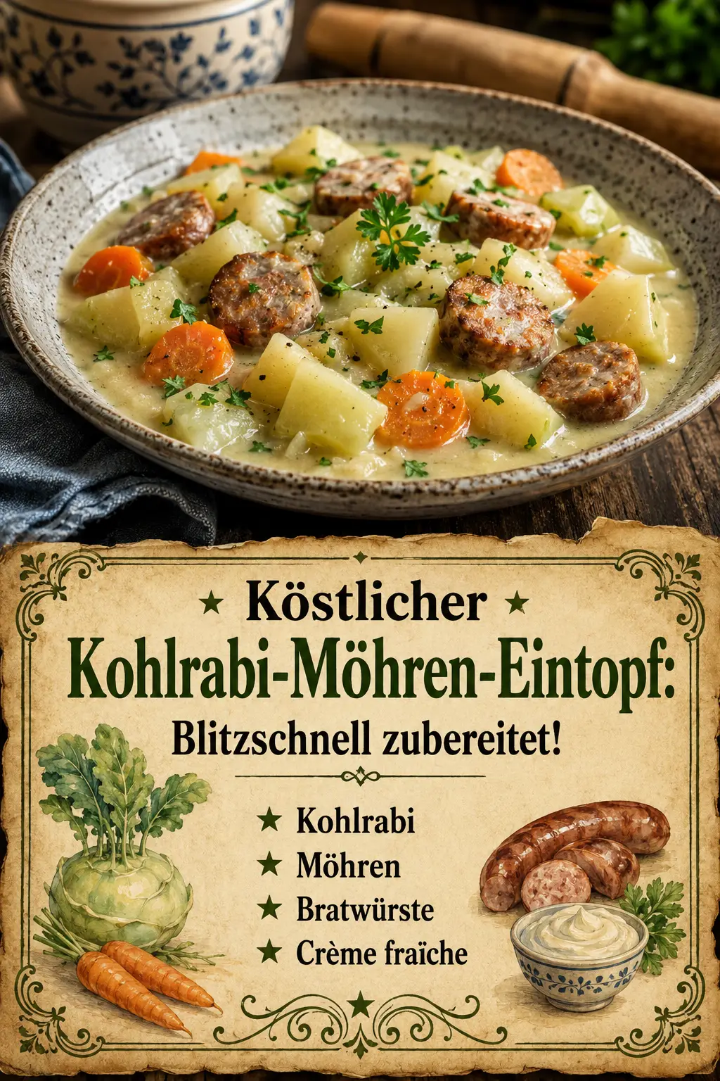 Köstlicher Kohlrabi-Möhren-Eintopf: Blitzschnell zubereitet!
