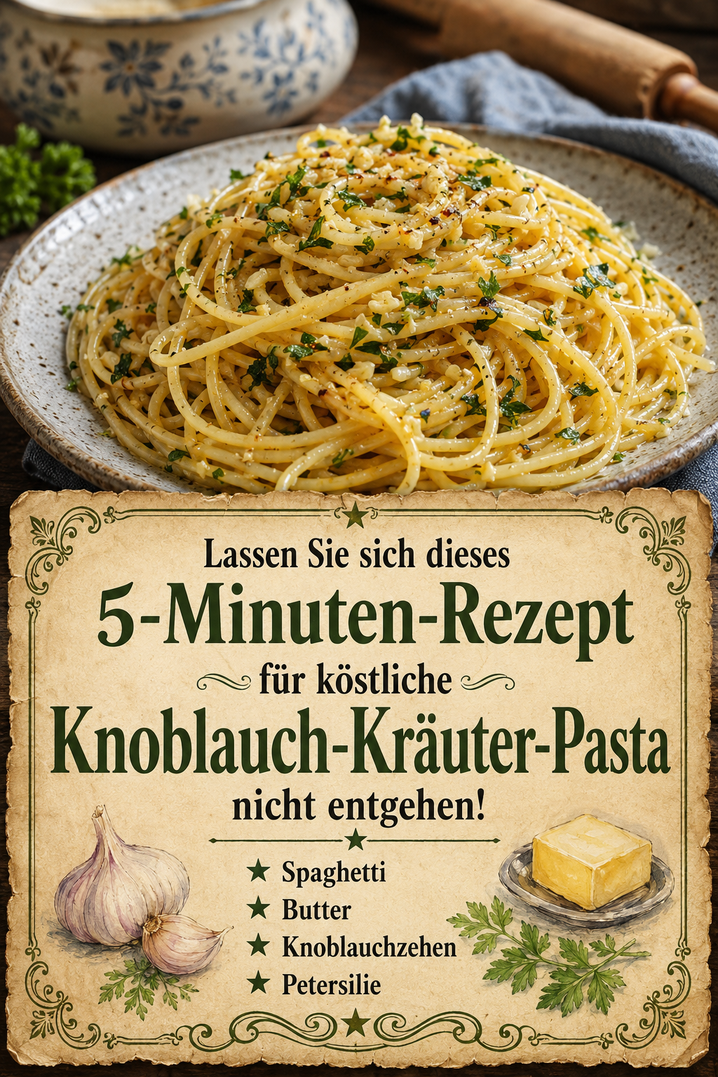 Lassen Sie sich dieses 5-Minuten-Rezept für köstliche Knoblauch-Kräuter-Pasta nicht entgehen!