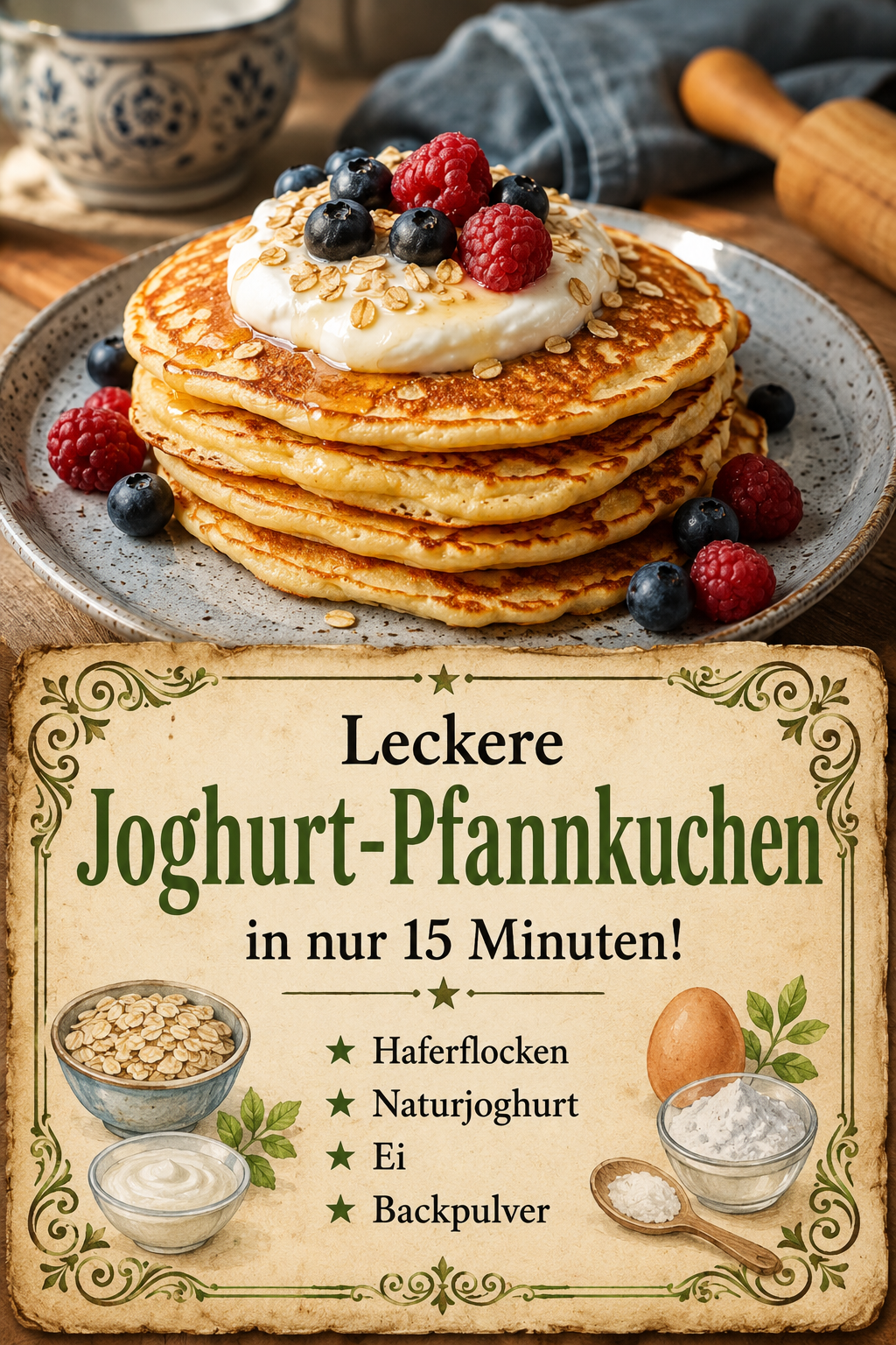 Leckere Joghurt-Pfannkuchen in nur 15 Minuten!