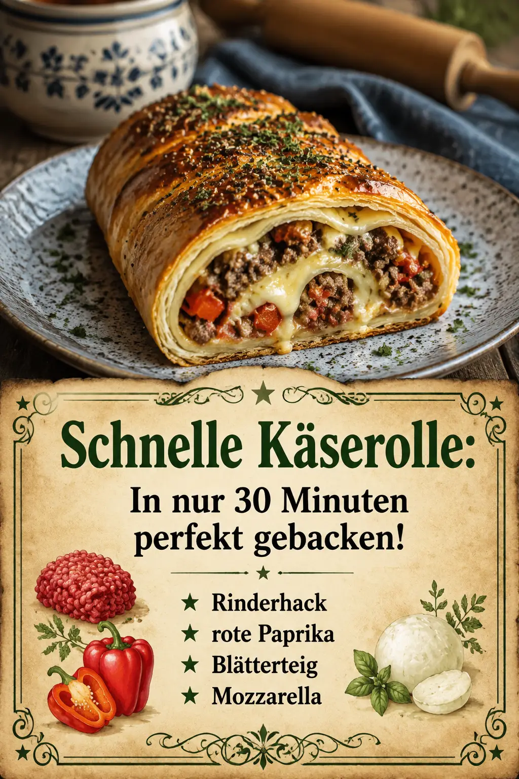 Schnelle Käserolle: In nur 30 Minuten perfekt gebacken!