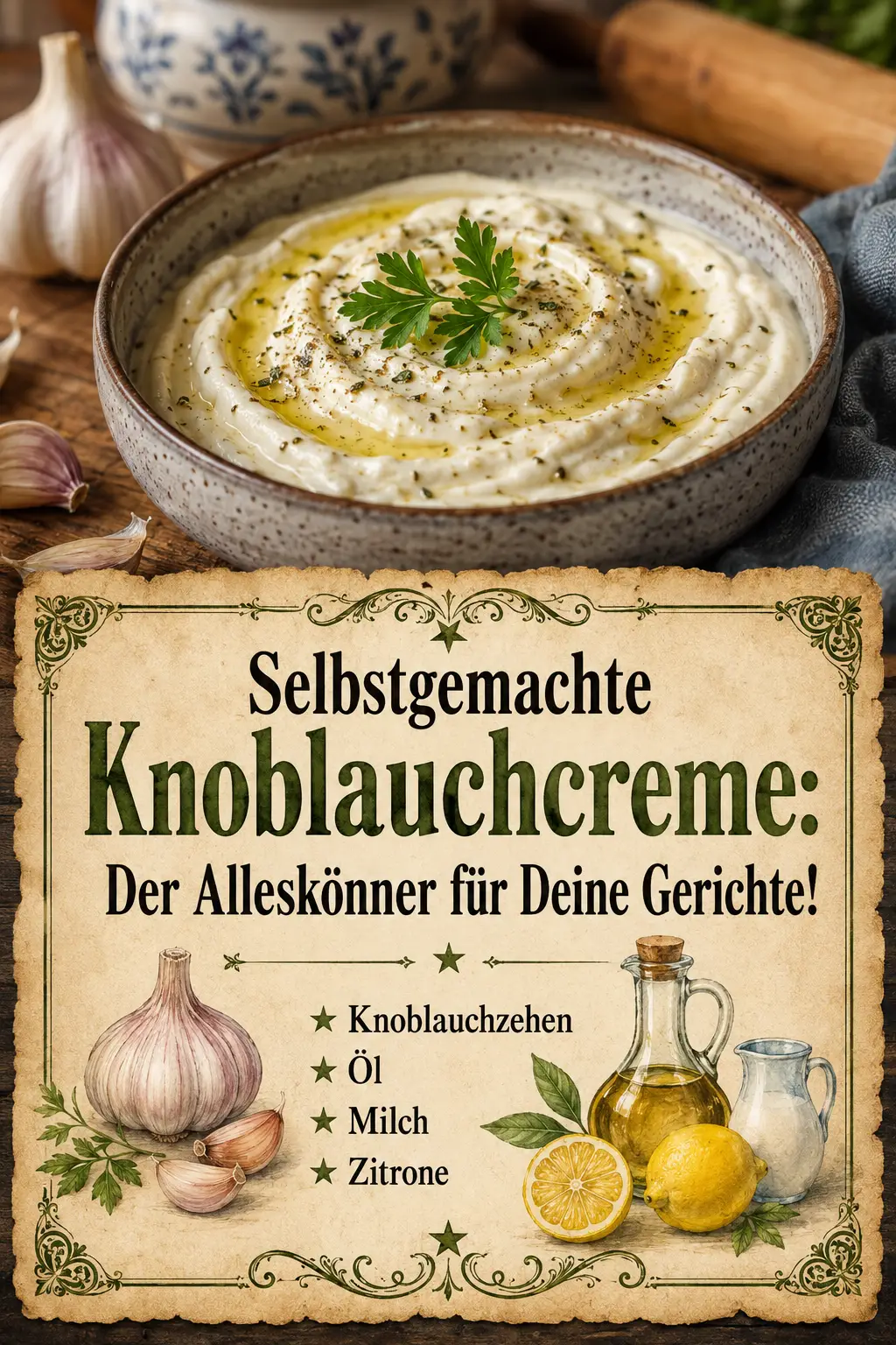 Selbstgemachte Knoblauchcreme: Der Alleskönner für Deine Gerichte!