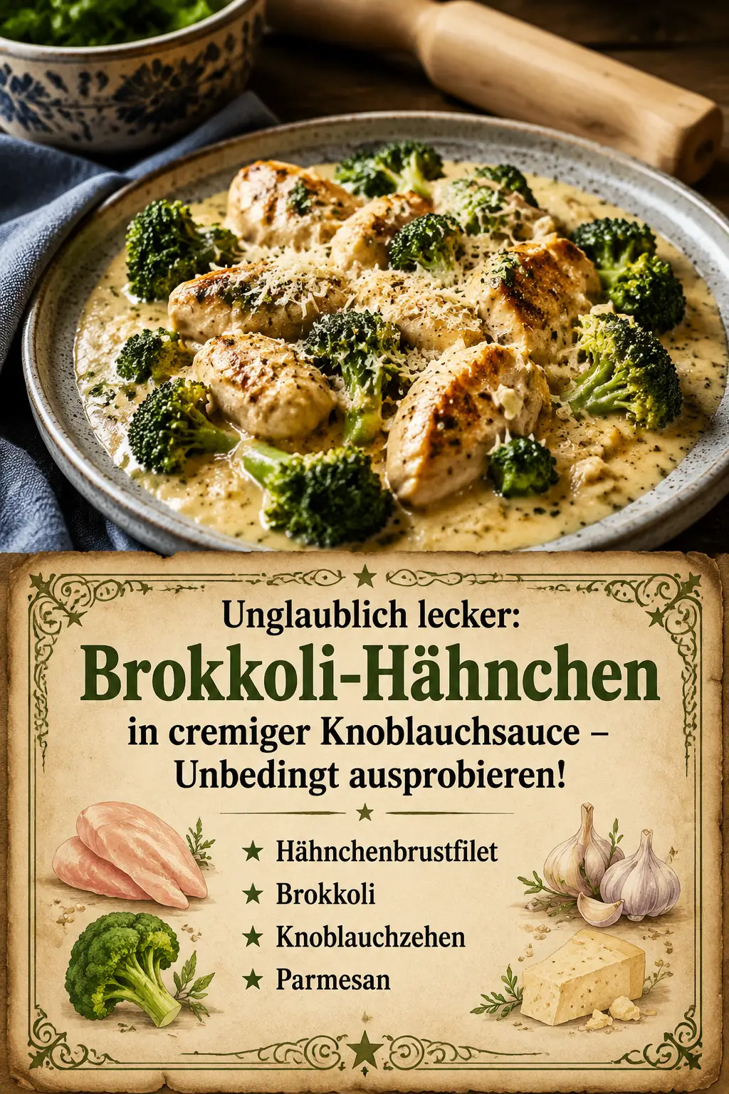 Unglaublich lecker: Brokkoli-Hähnchen in cremiger Knoblauchsauce – Unbedingt ausprobieren!