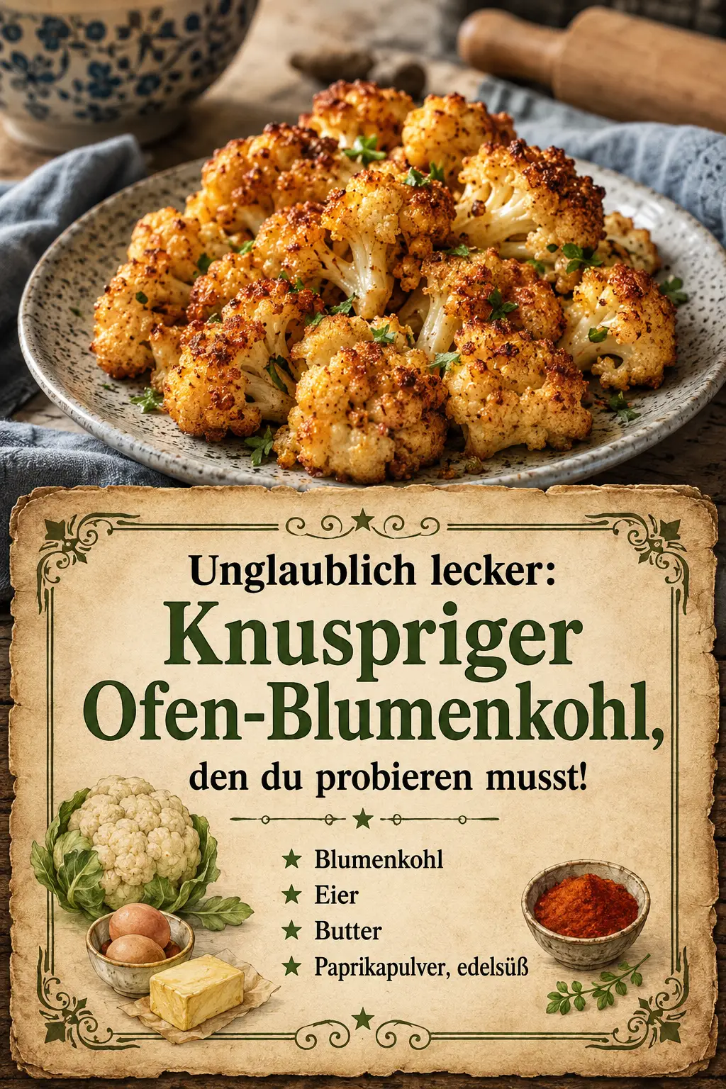 Unglaublich lecker: Knuspriger Ofen-Blumenkohl, den du probieren musst!