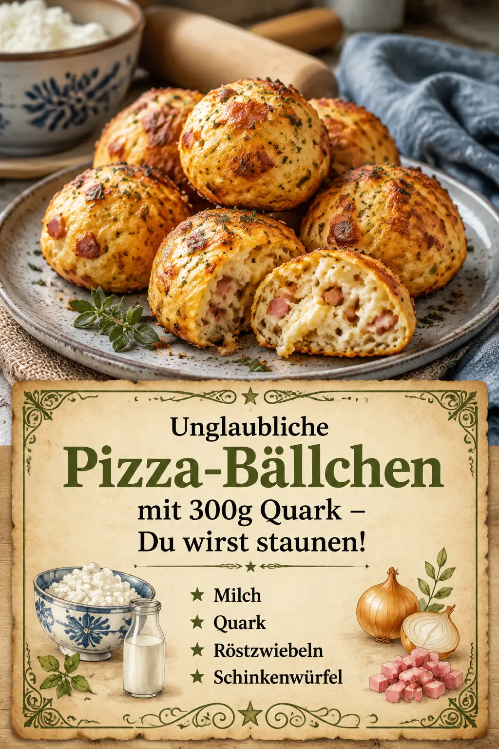 Unglaubliche Pizza-Bällchen mit 300g Quark – Du wirst staunen!