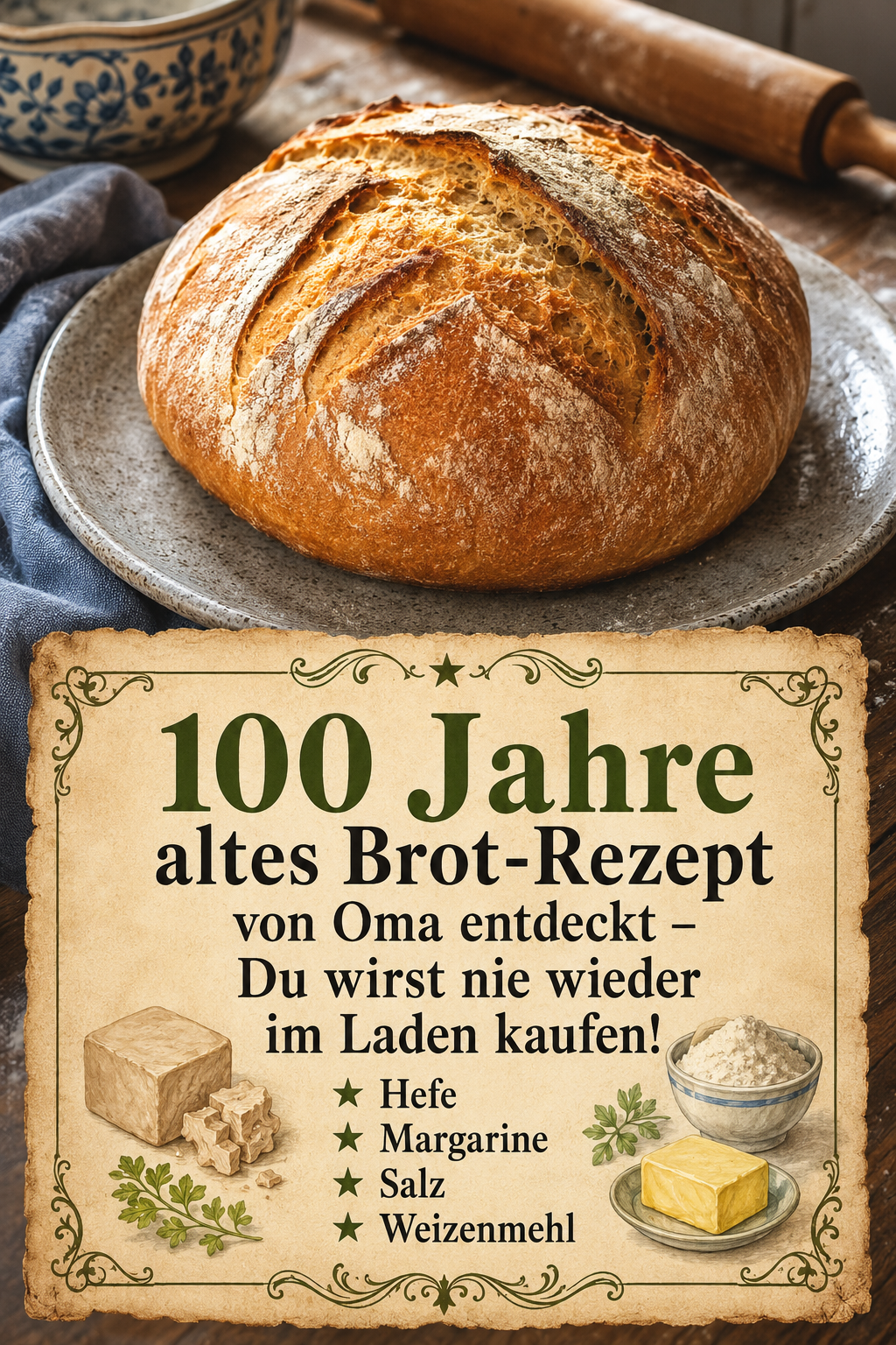 100 Jahre altes Brot-Rezept von Oma entdeckt – Du wirst nie wieder im Laden kaufen!