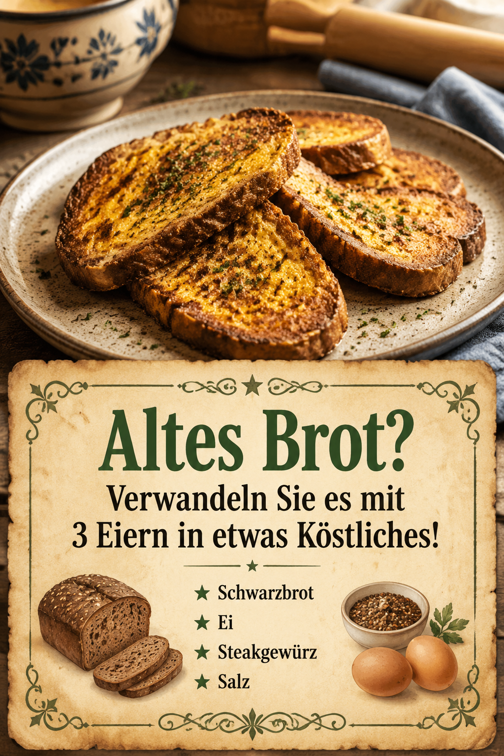 Altes Brot? Verwandeln Sie es mit 3 Eiern in etwas Köstliches!