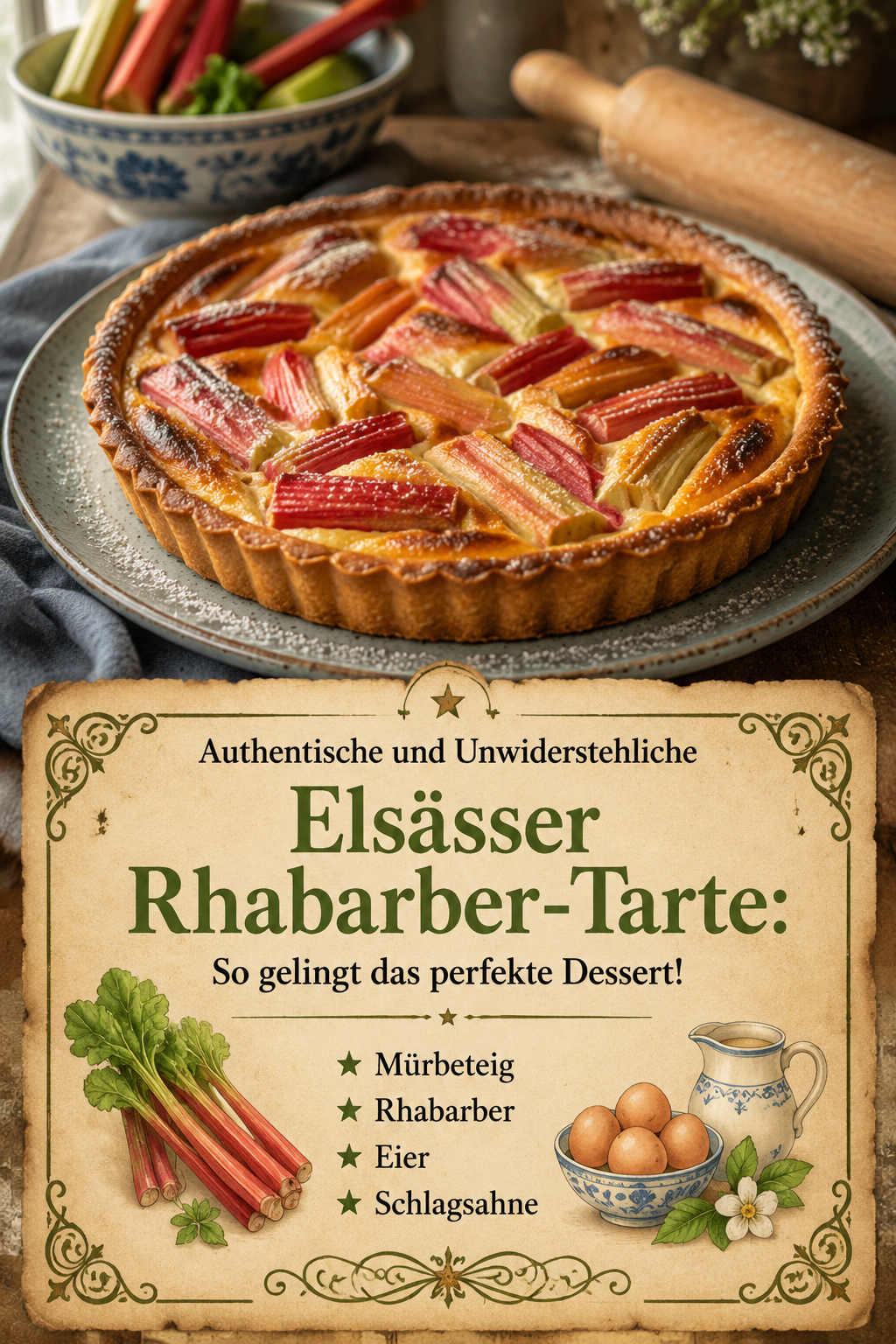 Authentische und Unwiderstehliche Elsässer Rhabarber-Tarte: So gelingt das perfekte Dessert!