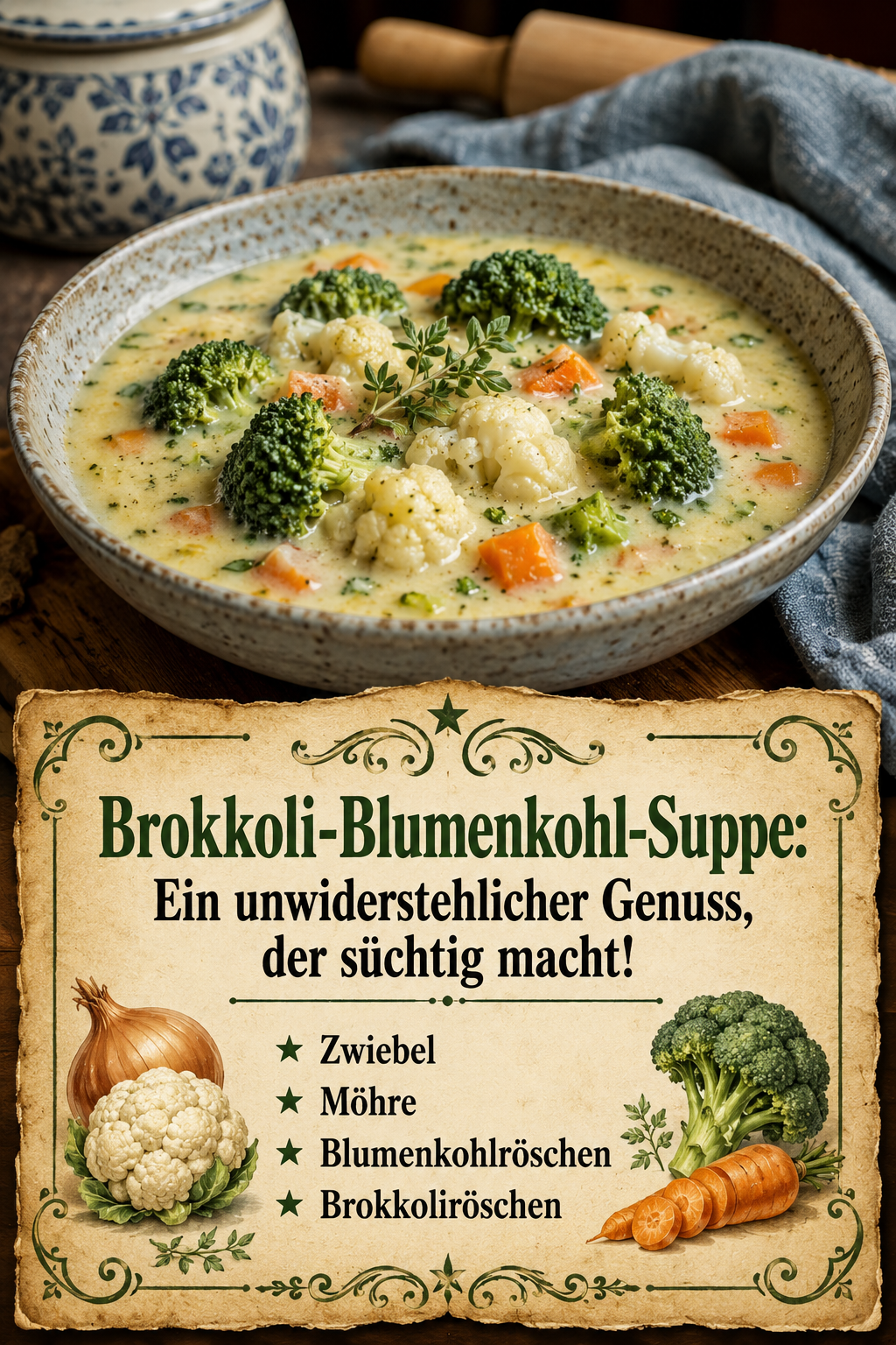 Brokkoli-Blumenkohl-Suppe: Ein unwiderstehlicher Genuss, der süchtig macht!