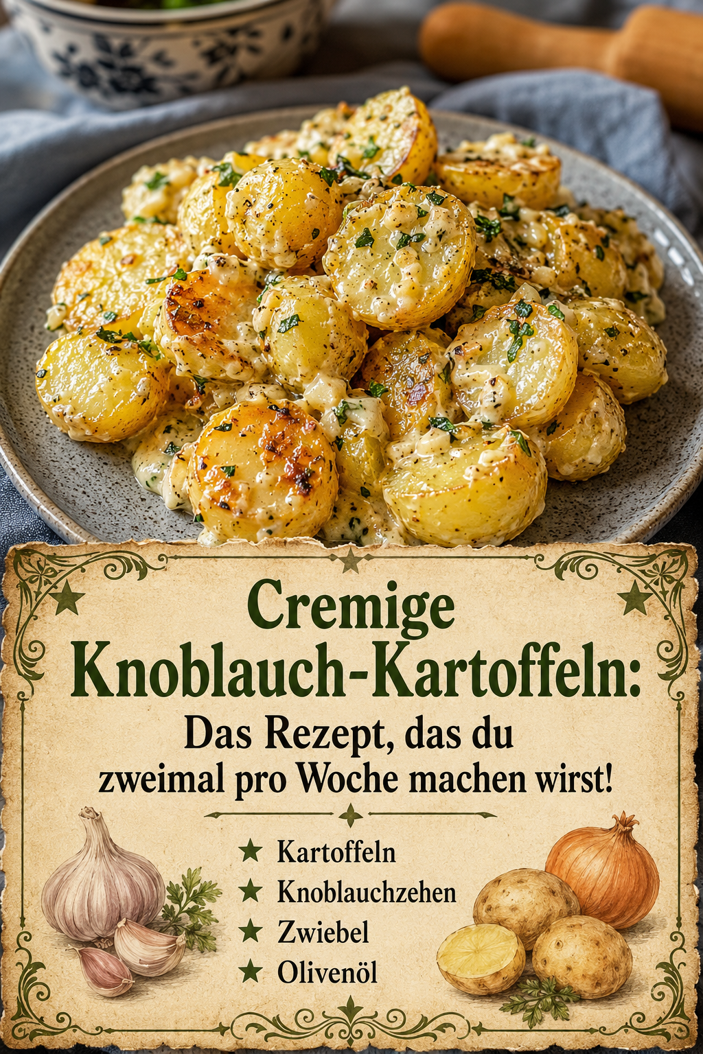 Cremige Knoblauch-Kartoffeln: Das Rezept, das du zweimal pro Woche machen wirst!