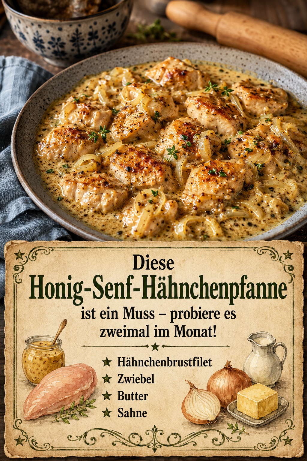 Diese Honig-Senf-Hähnchenpfanne ist ein Muss – probiere es zweimal im Monat!