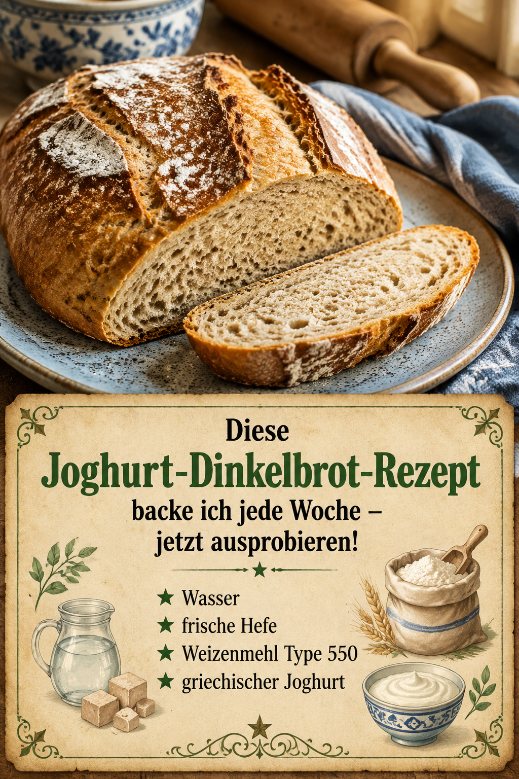 Diese Joghurt-Dinkelbrot-Rezept backe ich jede Woche – jetzt ausprobieren!