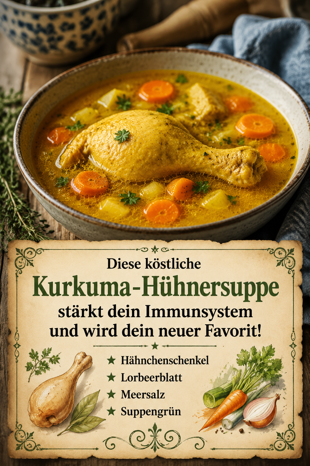 Diese köstliche Kurkuma-Hühnersuppe stärkt dein Immunsystem und wird dein neuer Favorit!