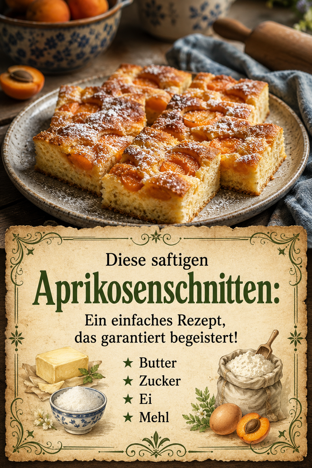 Diese saftigen Aprikosenschnitten: Ein einfaches Rezept, das garantiert begeistert!