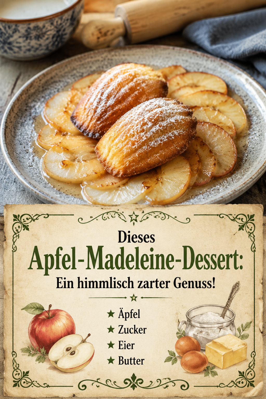 Dieses Apfel-Madeleine-Dessert: Ein himmlisch zarter Genuss!