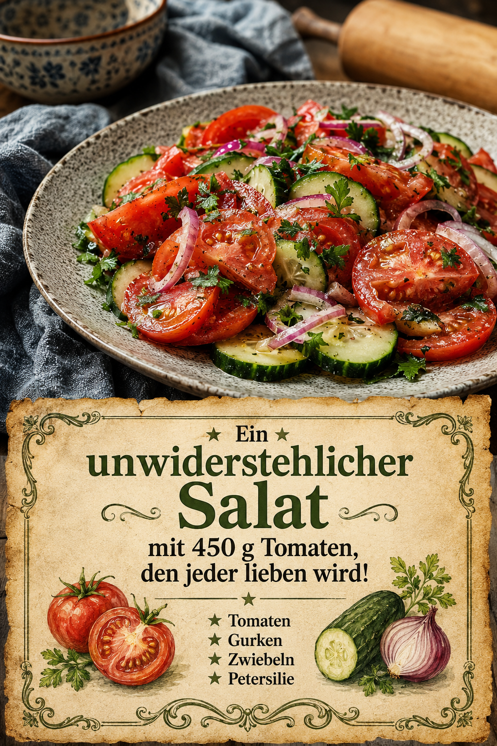 Ein unwiderstehlicher Salat mit 450 g Tomaten, den jeder lieben wird!