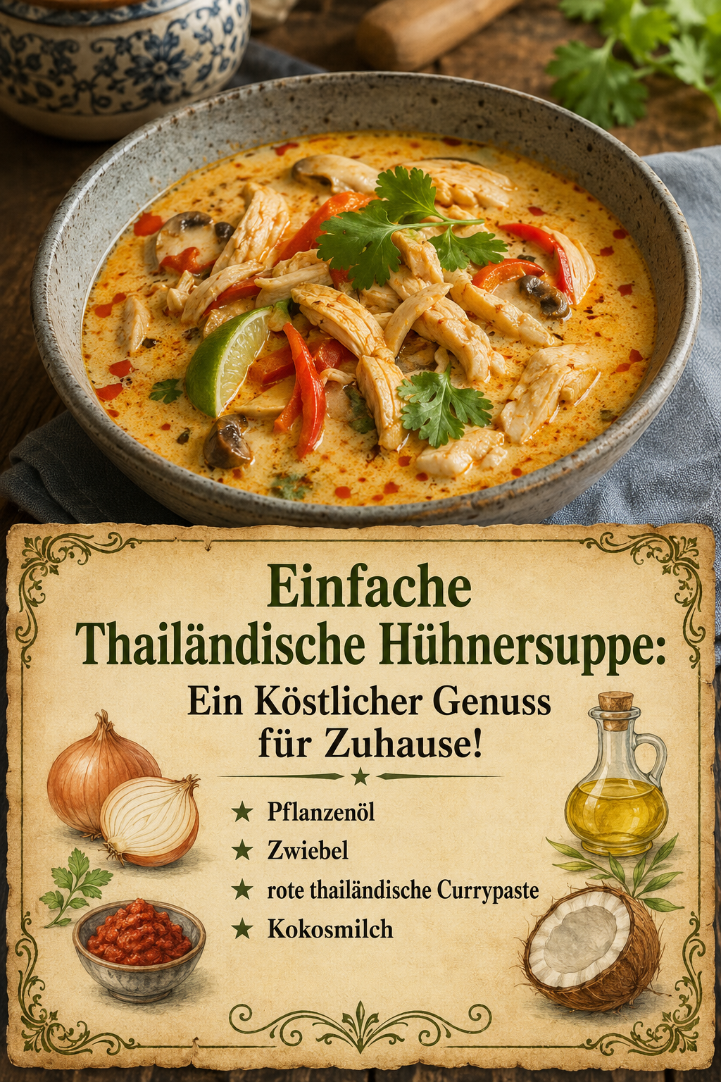 Einfache Thailändische Hühnersuppe: Ein Köstlicher Genuss für Zuhause!