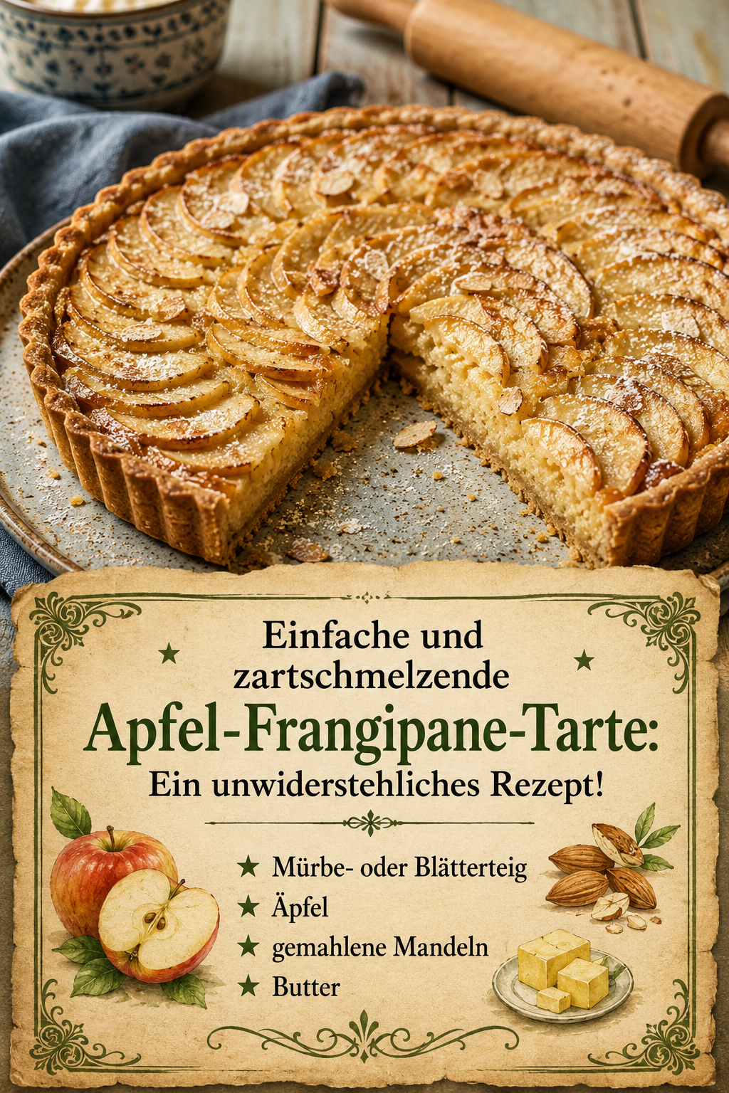 Einfache und zartschmelzende Apfel-Frangipane-Tarte: Ein unwiderstehliches Rezept!