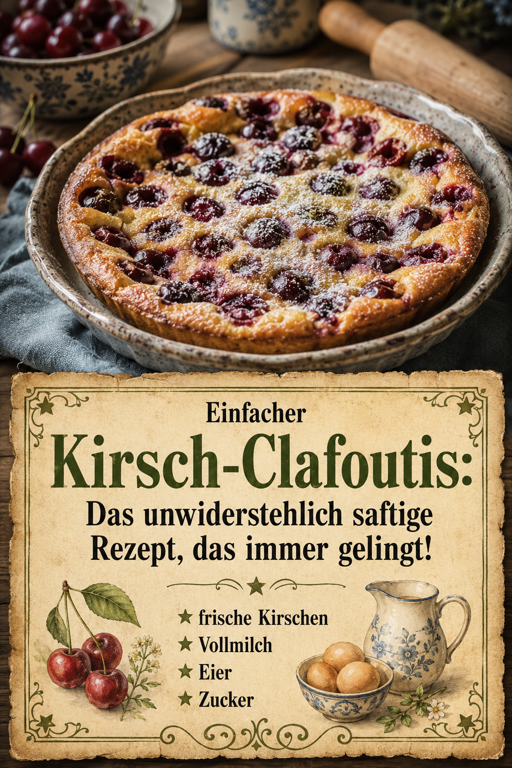 Einfacher Kirsch-Clafoutis: Das unwiderstehlich saftige Rezept, das immer gelingt!