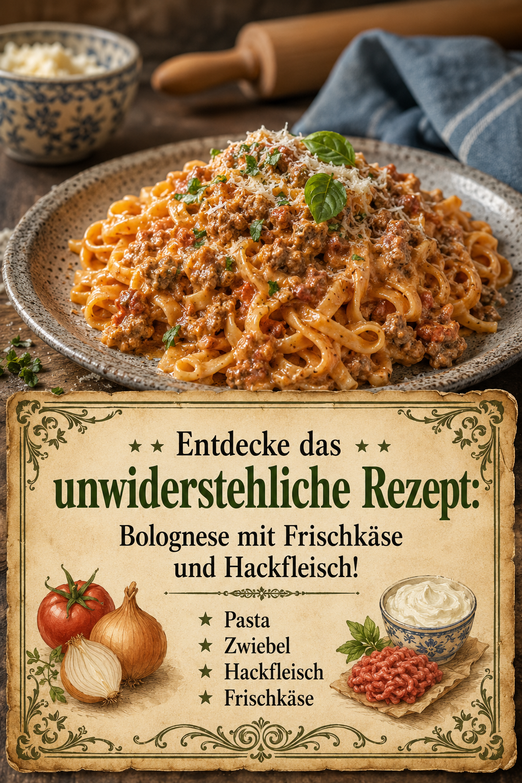 Entdecke das unwiderstehliche Rezept: Bolognese mit Frischkäse und Hackfleisch!