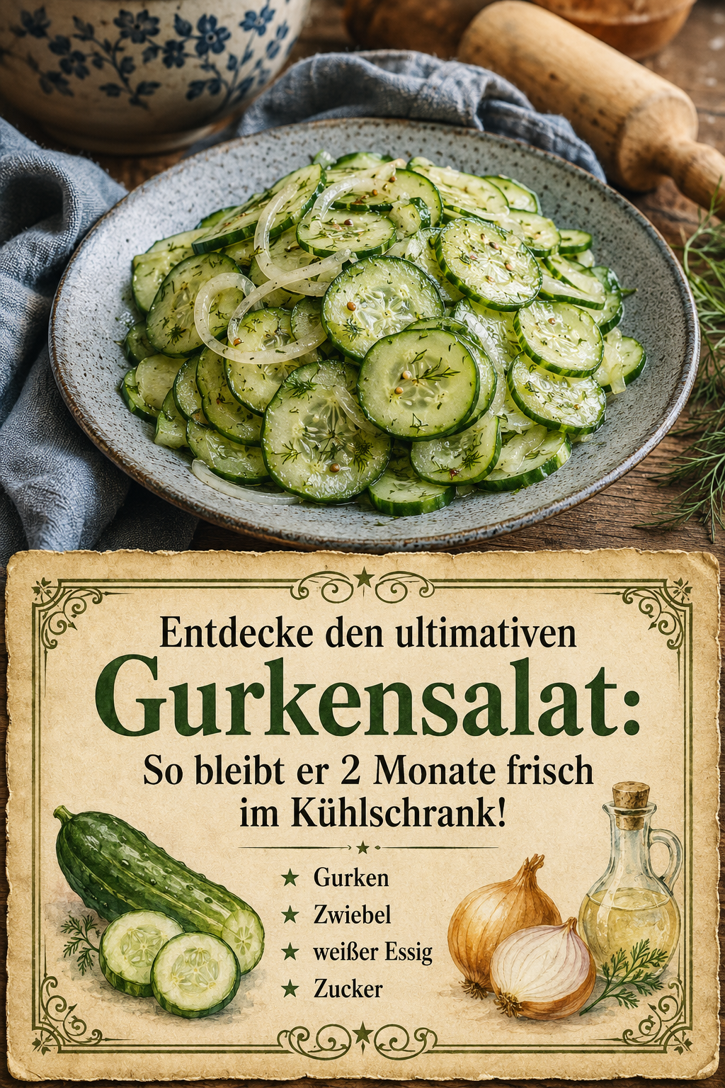 Entdecke den ultimativen Gurkensalat: So bleibt er 2 Monate frisch im Kühlschrank!