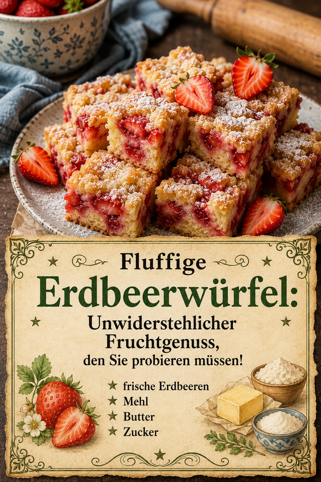 Fluffige Erdbeerwürfel: Unwiderstehlicher Fruchtgenuss, den Sie probieren müssen!