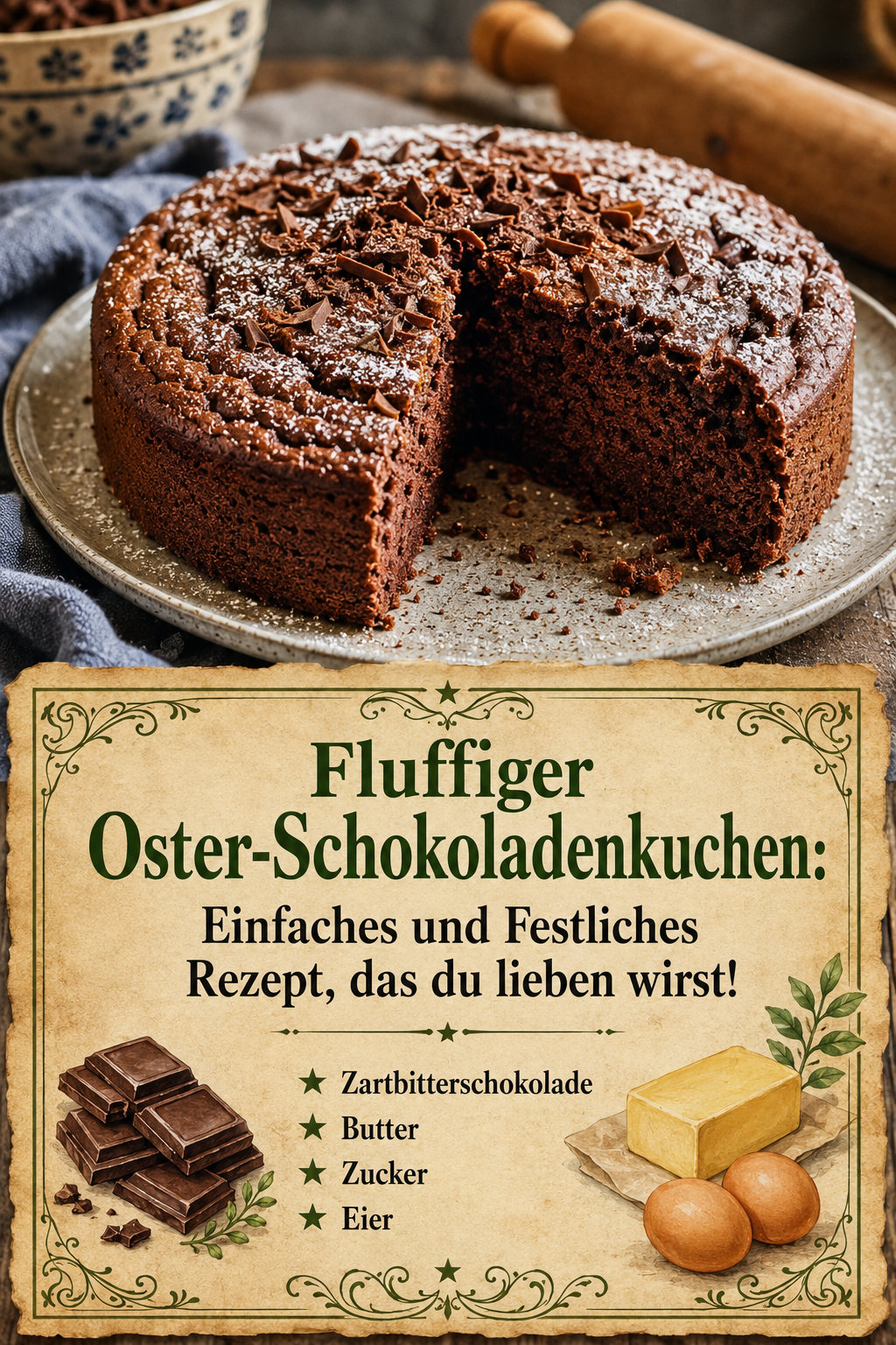 Fluffiger Oster-Schokoladenkuchen: Einfaches und Festliches Rezept, das du lieben wirst!