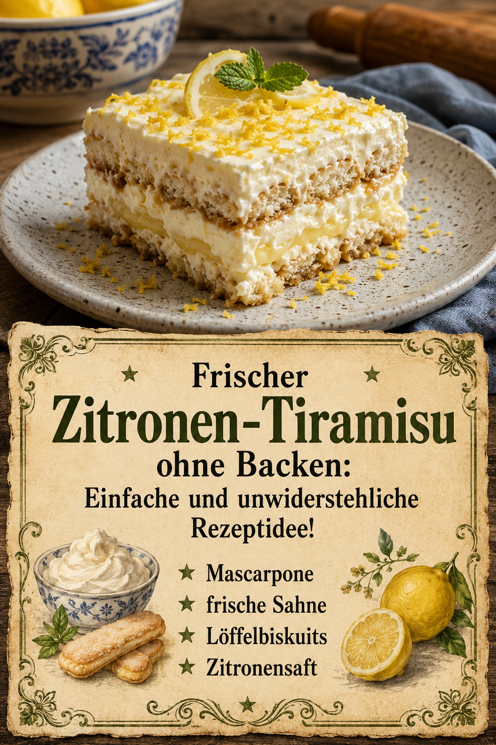 Frischer Zitronen-Tiramisu ohne Backen: Einfache und unwiderstehliche Rezeptidee!