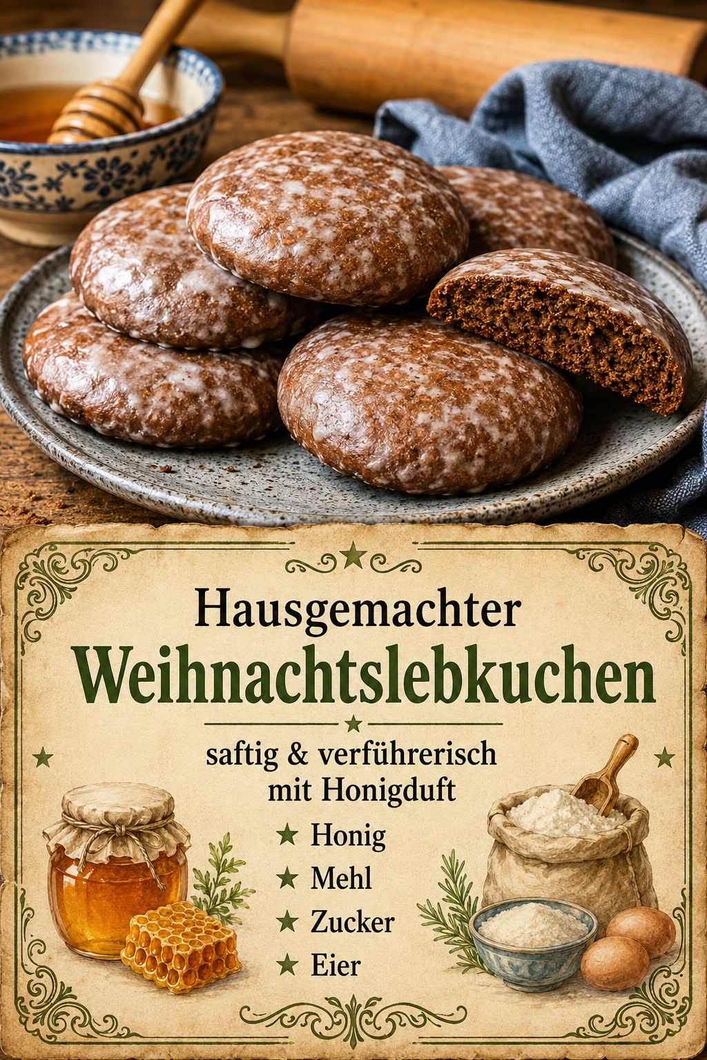 Hausgemachter Weihnachtslebkuchen – saftig & verführerisch mit Honigduft