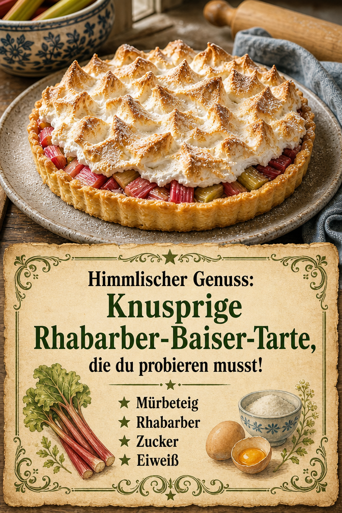 Himmlischer Genuss: Knusprige Rhabarber-Baiser-Tarte, die du probieren musst!