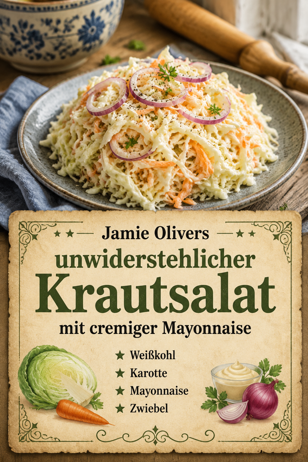 Jamie Olivers unwiderstehlicher Krautsalat mit cremiger Mayonnaise