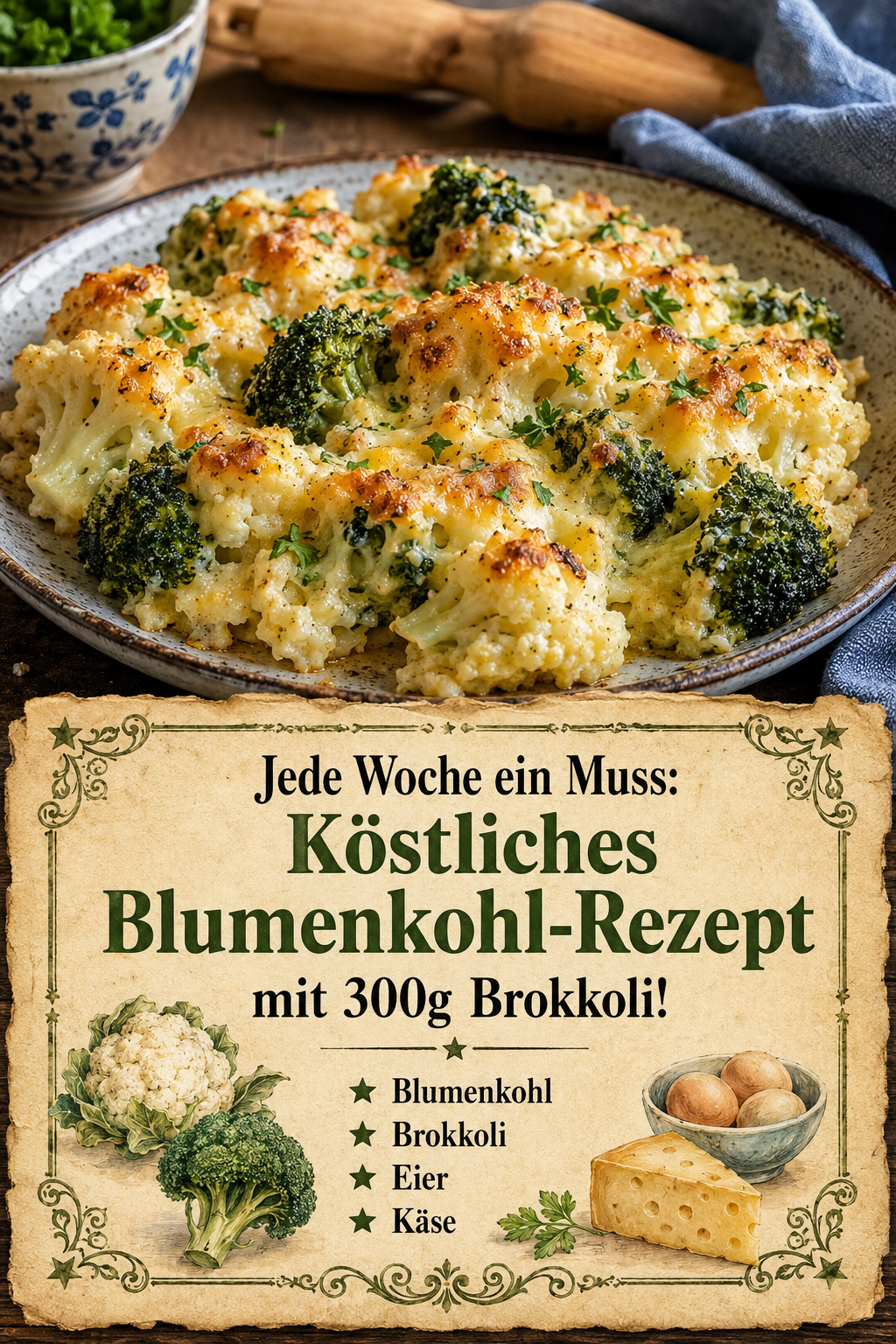 Jede Woche ein Muss: Köstliches Blumenkohl-Rezept mit 300g Brokkoli!