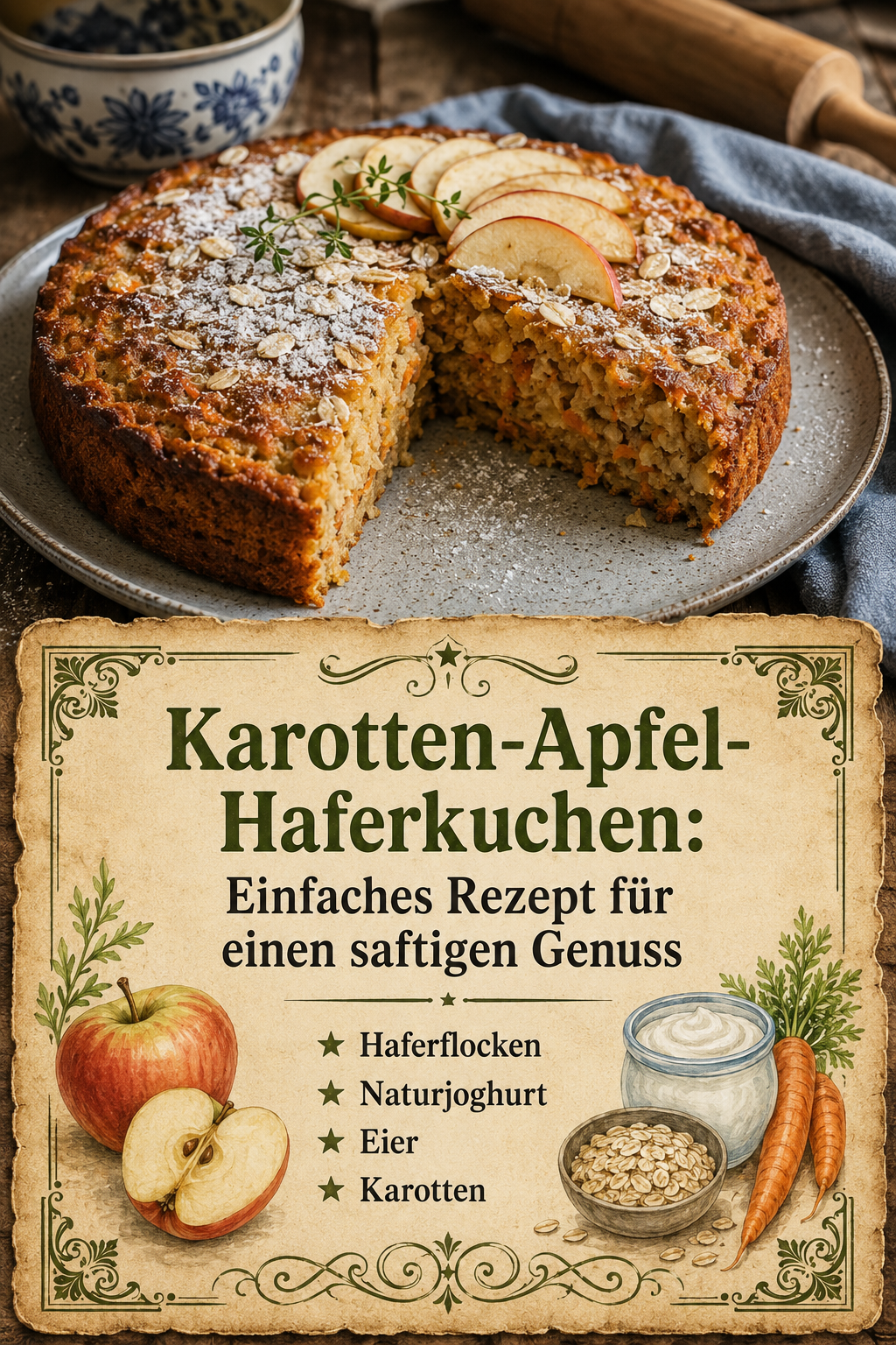 Karotten-Apfel-Haferkuchen: Einfaches Rezept für einen saftigen Genuss