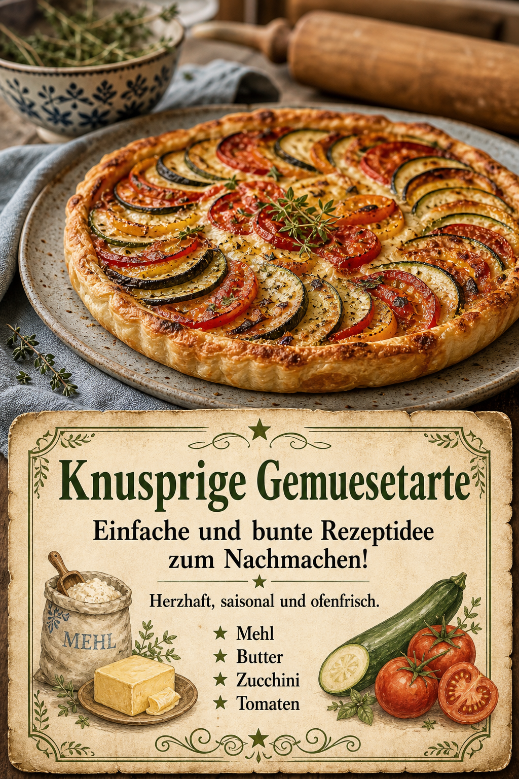Knusprige Gemüsetarte: Einfache und bunte Rezeptidee zum Nachmachen!