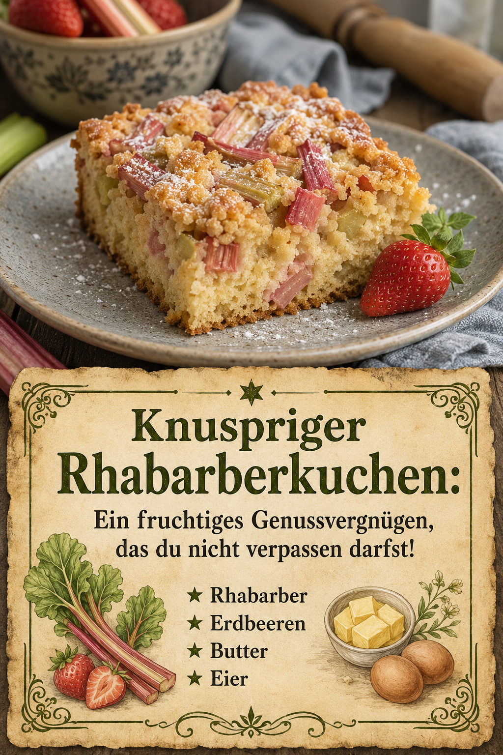 Knuspriger Rhabarberkuchen: Ein fruchtiges Genussvergnügen, das du nicht verpassen darfst!