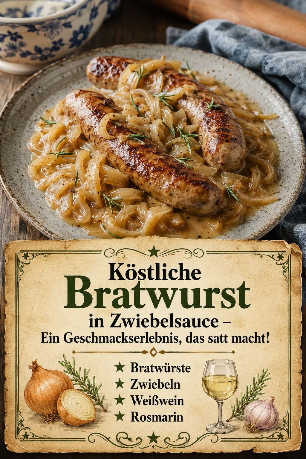 Köstliche Bratwurst in Zwiebelsauce – Ein Geschmackserlebnis, das satt macht!