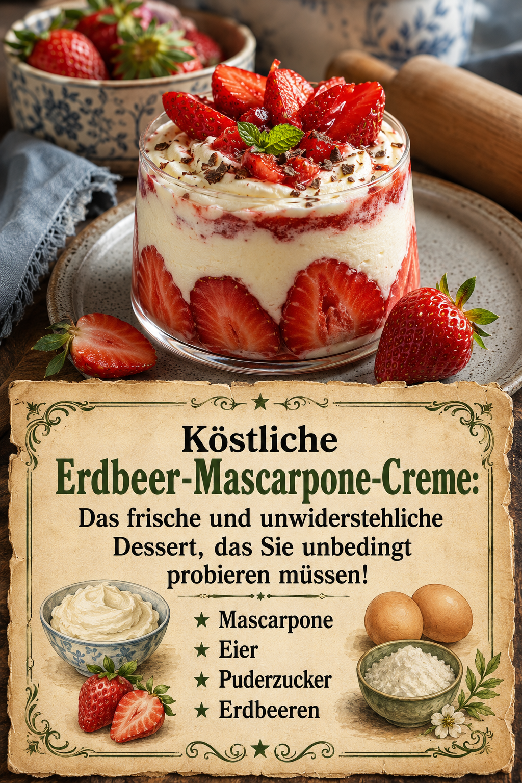 Köstliche Erdbeer-Mascarpone-Creme: Das frische und unwiderstehliche Dessert, das Sie unbedingt probieren müssen!