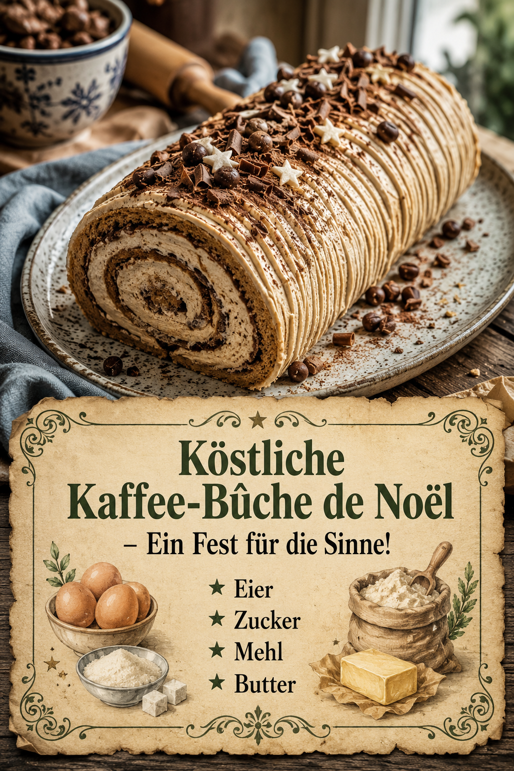 Köstliche Kaffee-Bûche de Noël – Ein Fest für die Sinne!
