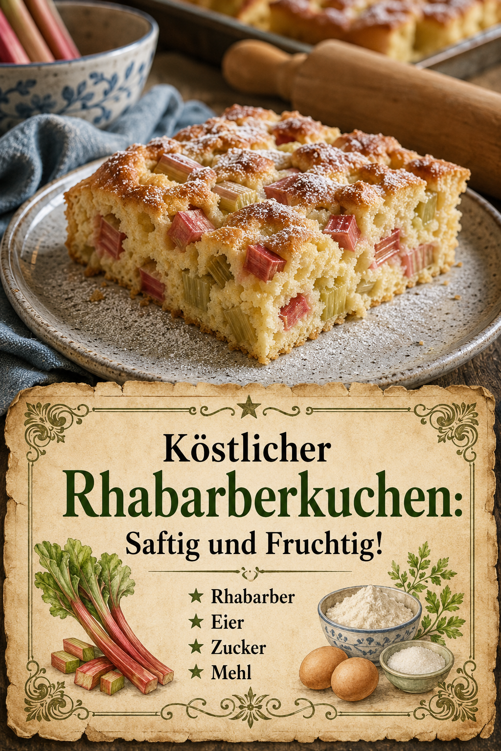 Köstlicher Rhabarberkuchen: Saftig und Fruchtig!