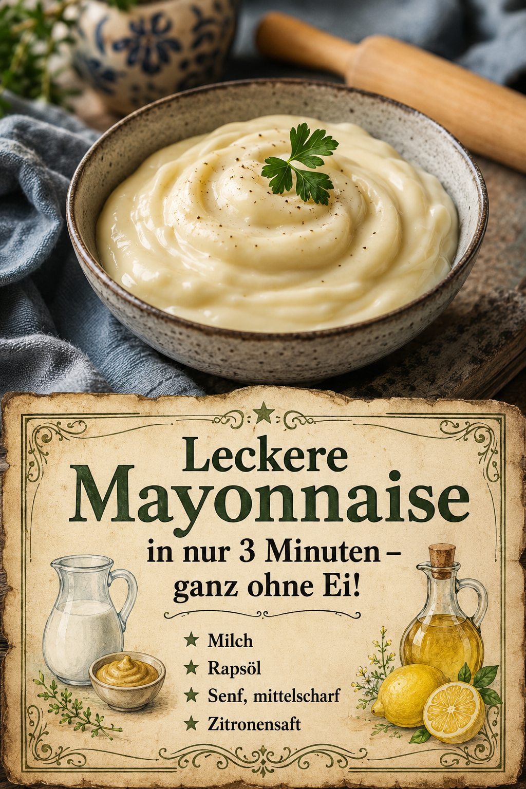 Leckere Mayonnaise in nur 3 Minuten – ganz ohne Ei!